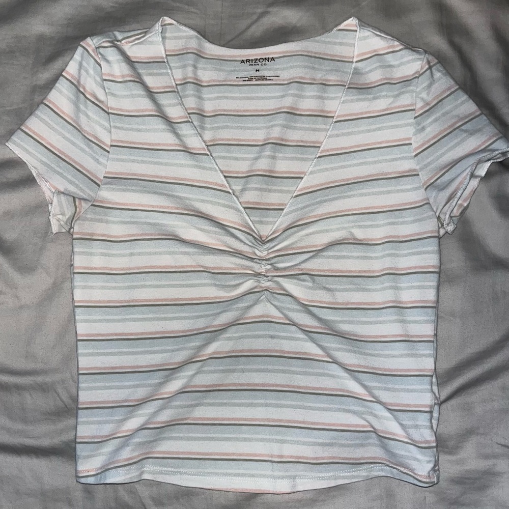 Cropped MultiColored Stripped BabyTee